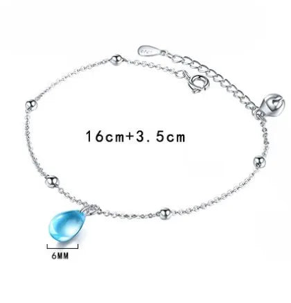 Simple Style Water Droplets Artificial Crystal Copper Plating White Gold Plated Women'S Bracelets