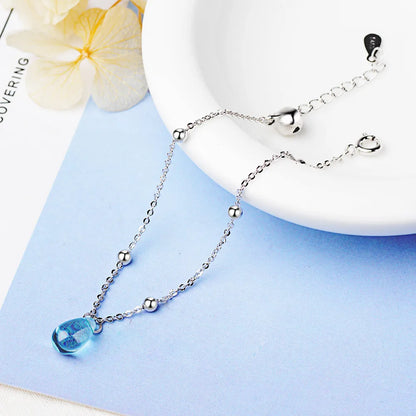 Simple Style Water Droplets Artificial Crystal Copper Plating White Gold Plated Women'S Bracelets