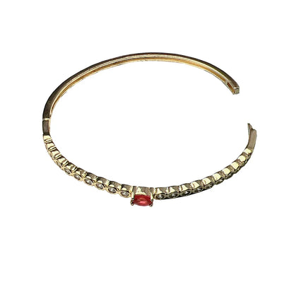 Simple Style Water Droplets Copper Inlay Zircon Bangle