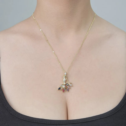 Simple Style Water Droplets Dragonfly Butterfly Copper Plating Inlay Zircon Pendant Necklace