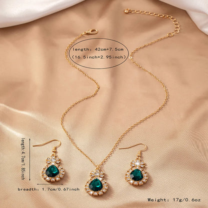 Simple Style Water Droplets Ferroalloy Plating Inlay Zircon Gold Plated Women's Jewelry Set