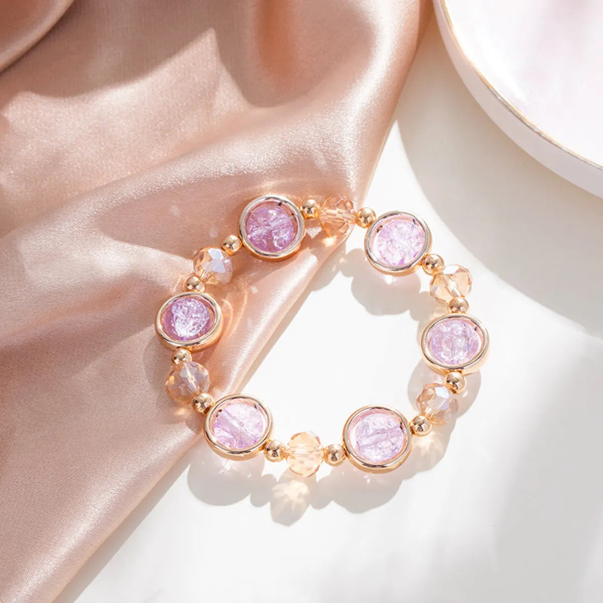 Simple Style Water Droplets Glass Stone Alloy Wholesale Bracelets