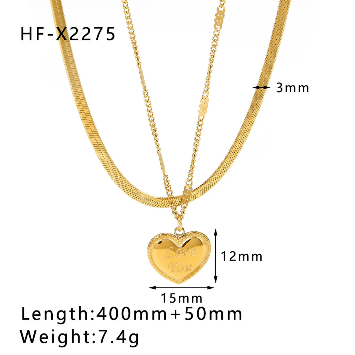 304 Stainless Steel 18K Gold Plated Simple Style Plating Water Droplets Heart Shape Rhinestones Necklace