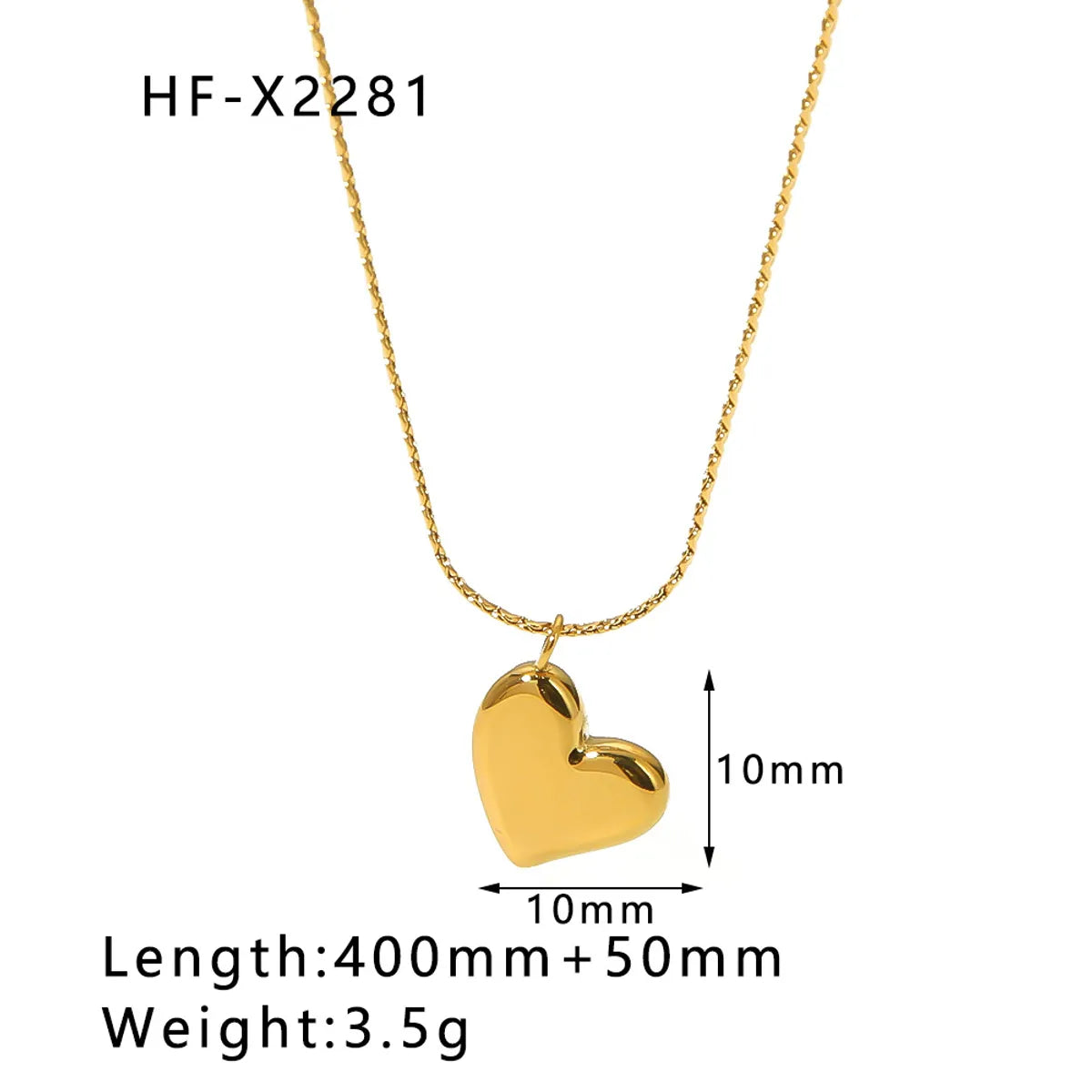 304 Stainless Steel 18K Gold Plated Simple Style Plating Water Droplets Heart Shape Rhinestones Necklace