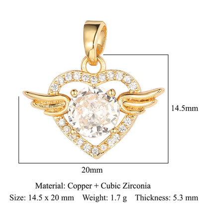 Simple Style Water Droplets Heart Shape Zircon Copper Wholesale Charms Jewelry Accessories