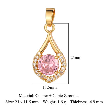 Simple Style Water Droplets Heart Shape Zircon Copper Wholesale Charms Jewelry Accessories