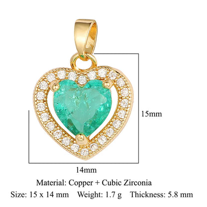 Simple Style Water Droplets Heart Shape Zircon Copper Wholesale Charms Jewelry Accessories