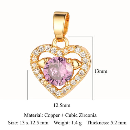 Simple Style Water Droplets Heart Shape Zircon Copper Wholesale Charms Jewelry Accessories