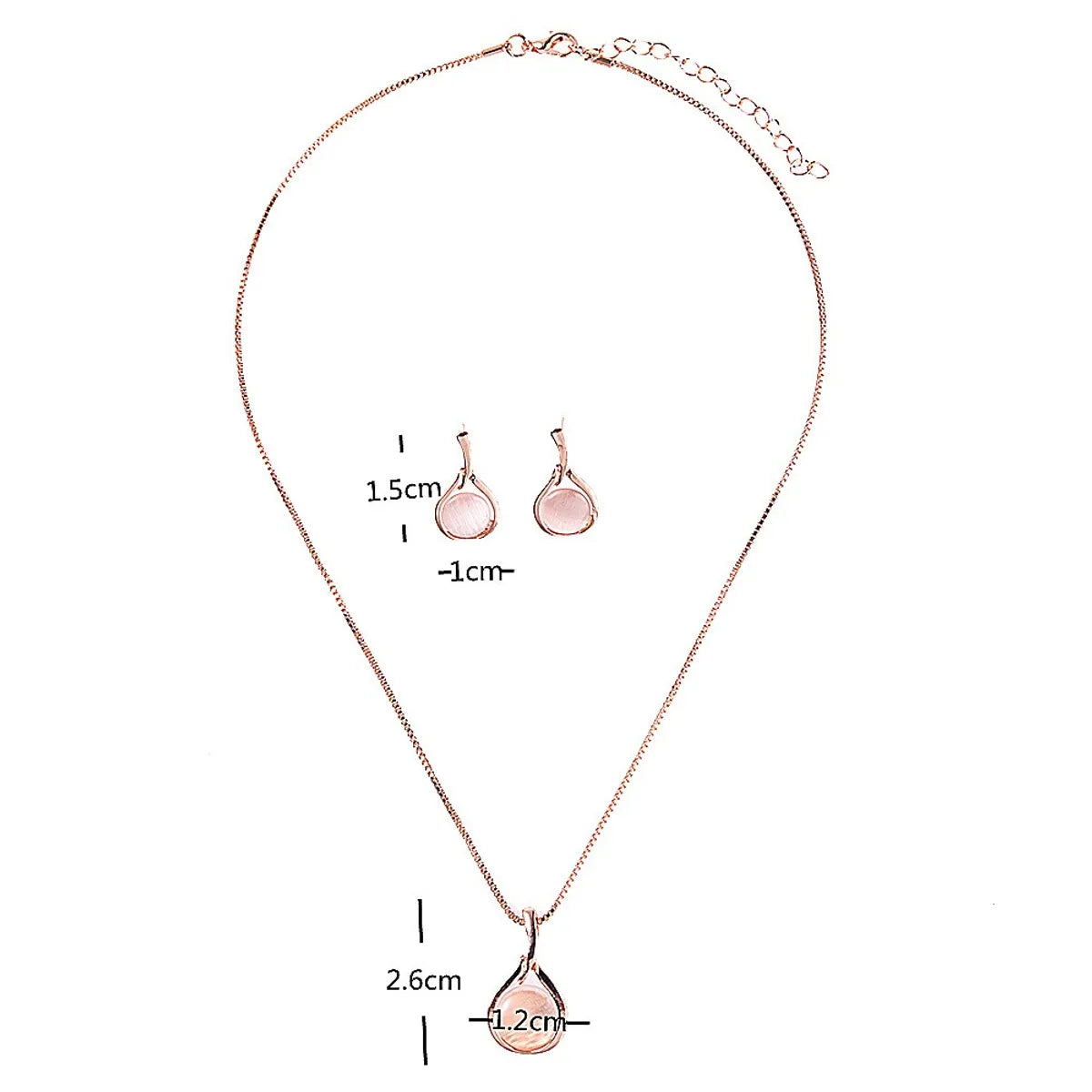 Simple Style Water Droplets Mixed Materials Plating Inlay Artificial Gemstones Women's Earrings Necklace