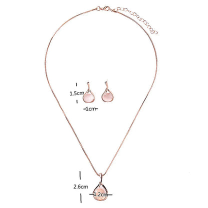 Simple Style Water Droplets Mixed Materials Plating Inlay Artificial Gemstones Women's Earrings Necklace