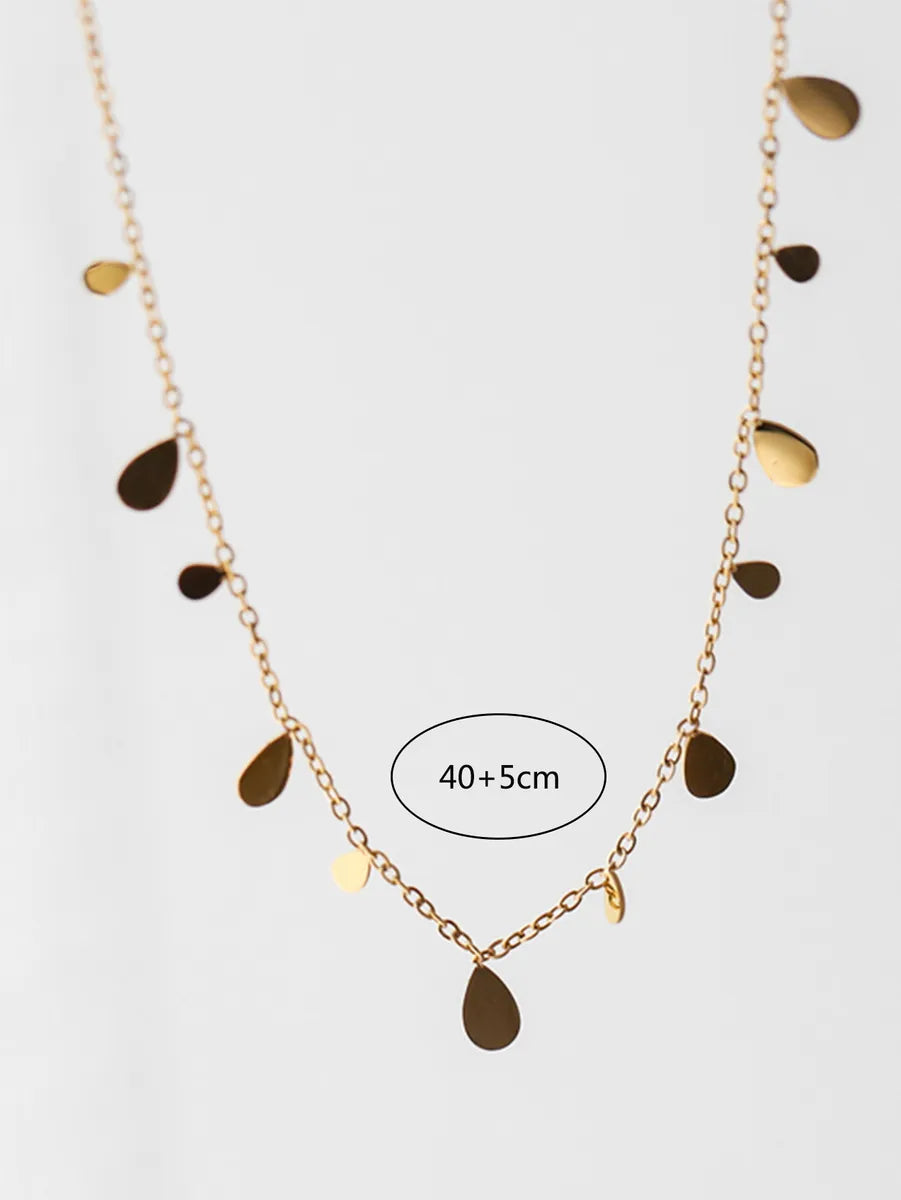 Simple Style Water Droplets Stainless Steel Necklace