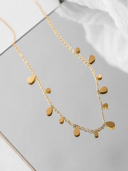 Simple Style Water Droplets Stainless Steel Necklace