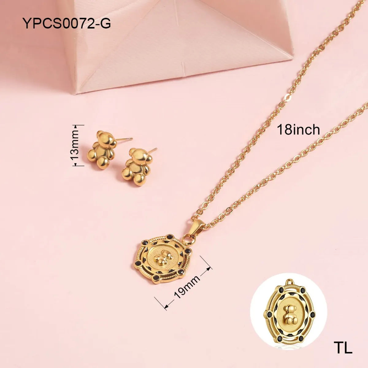 Wholesale Jewelry Simple Style Water Droplets 304 Stainless Steel Acrylic 18K Gold Plated Plating Inlay Jewelry Set