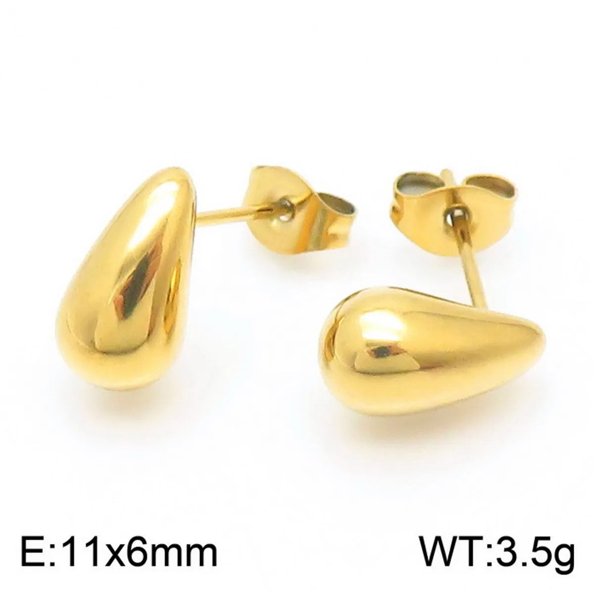 Wholesale Jewelry Simple Style Water Droplets Stainless Steel Titanium Steel 18K Gold Plated Irregular Plating Earrings Necklace Jewelry Set