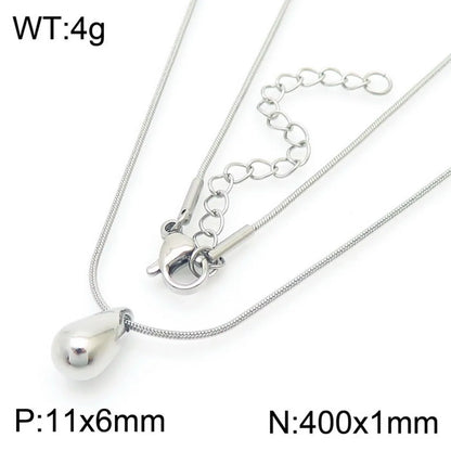 Wholesale Jewelry Simple Style Water Droplets Stainless Steel Titanium Steel 18K Gold Plated Irregular Plating Earrings Necklace Jewelry Set