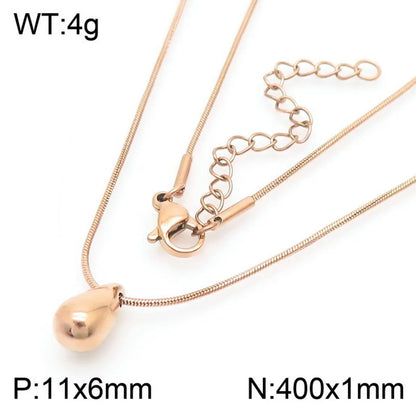 Wholesale Jewelry Simple Style Water Droplets Stainless Steel Titanium Steel 18K Gold Plated Irregular Plating Earrings Necklace Jewelry Set