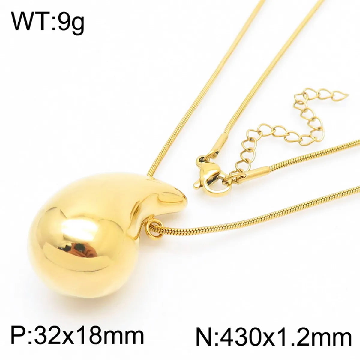 Wholesale Jewelry Simple Style Water Droplets Stainless Steel Titanium Steel 18K Gold Plated Irregular Plating Earrings Necklace Jewelry Set