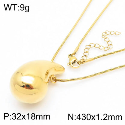 Wholesale Jewelry Simple Style Water Droplets Stainless Steel Titanium Steel 18K Gold Plated Irregular Plating Earrings Necklace Jewelry Set