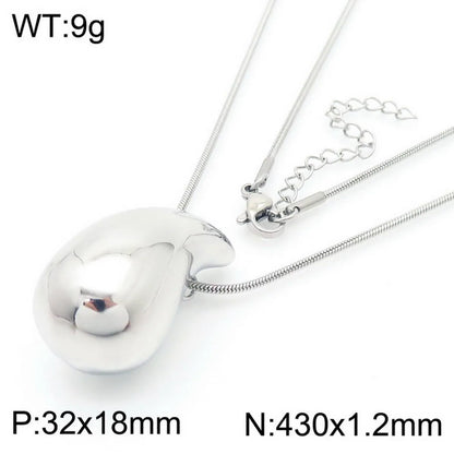 Wholesale Jewelry Simple Style Water Droplets Stainless Steel Titanium Steel 18K Gold Plated Irregular Plating Earrings Necklace Jewelry Set