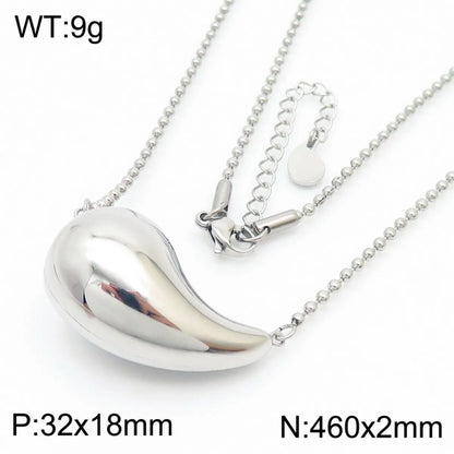 Wholesale Jewelry Simple Style Water Droplets Stainless Steel Titanium Steel 18K Gold Plated Irregular Plating Earrings Necklace Jewelry Set