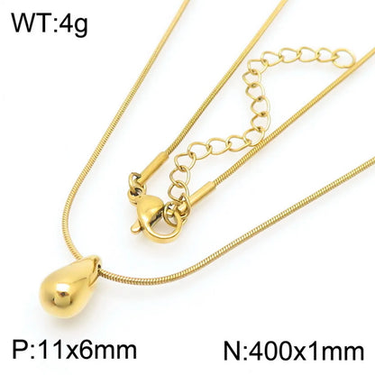 Wholesale Jewelry Simple Style Water Droplets Stainless Steel Titanium Steel 18K Gold Plated Irregular Plating Earrings Necklace Jewelry Set