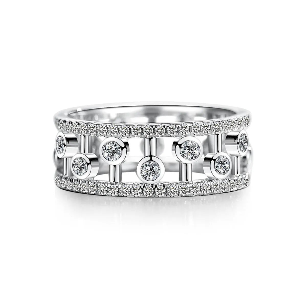 Simple Style Water Droplets Sterling Silver High Carbon Diamond Rings In Bulk