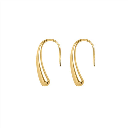 1 Pair Simple Style Water Droplets Plating 304 Stainless Steel 18K Gold Plated Ear Studs