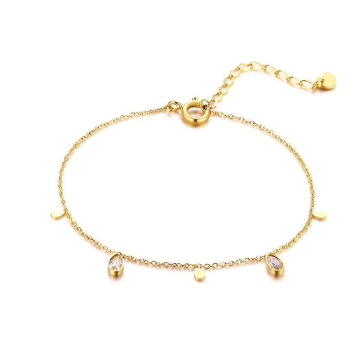 Simple Style Water Droplets Titanium Steel Plating Gold Plated Bangle