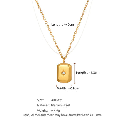 Simple Style Water Droplets Titanium Steel Rhinestones 18k Gold Plated Pendant Necklace