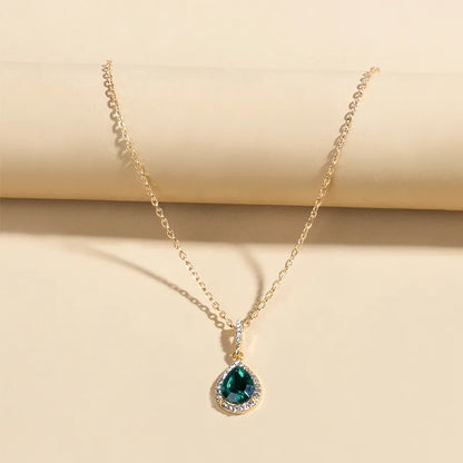 Simple Style Water Droplets Zircon Alloy Wholesale Pendant Necklace