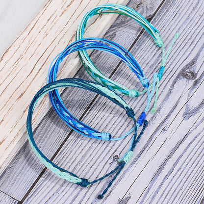 Simple Style Waves Rhombus Cord Women's Bracelets