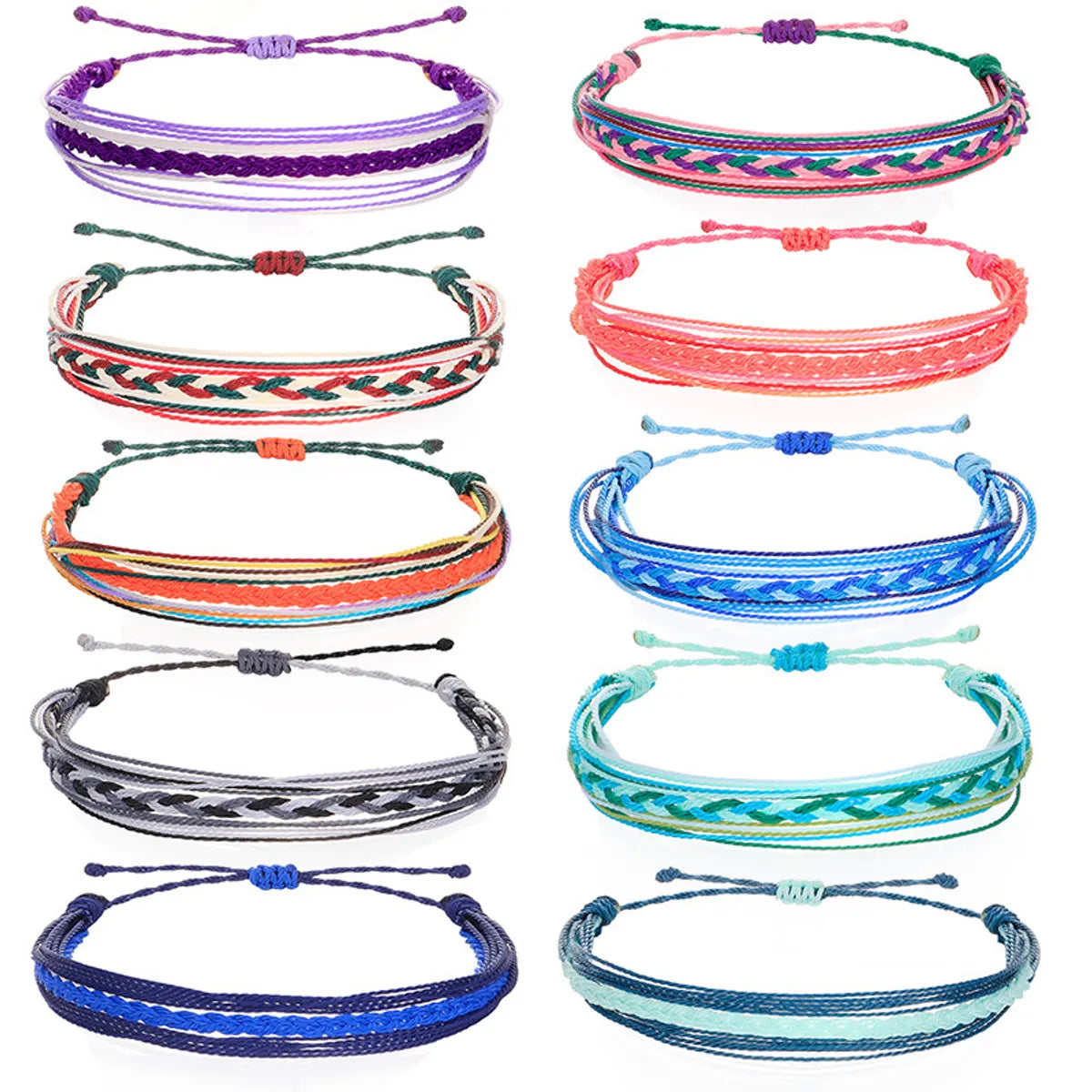 Simple Style Waves Rhombus Cord Women's Bracelets