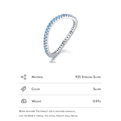 Simple Style Waves Silver Plating Inlay Zircon Rings