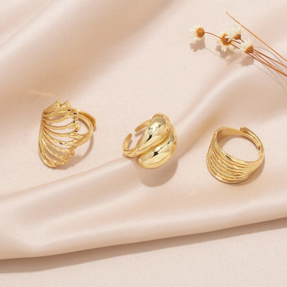 Simple Style Wings Copper Plating 18k Gold Plated Rings