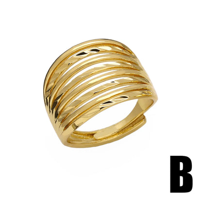 Simple Style Wings Copper Plating 18k Gold Plated Rings