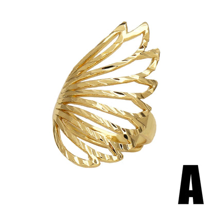 Simple Style Wings Copper Plating 18k Gold Plated Rings