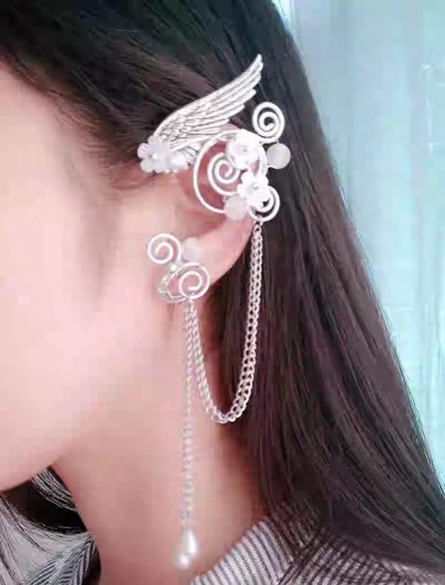 Simple Style Wings Flower Alloy Ear Cuffs