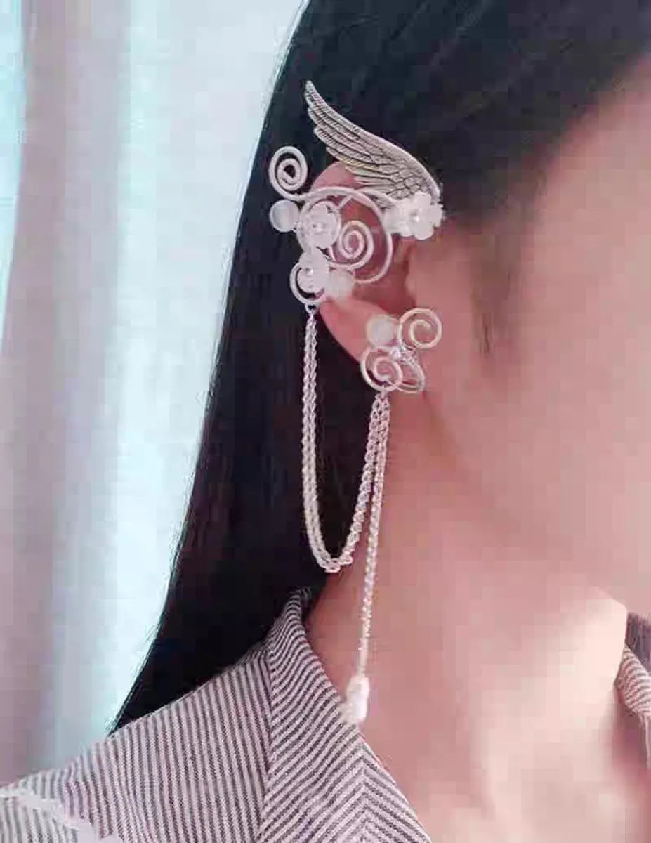 Simple Style Wings Flower Alloy Ear Cuffs