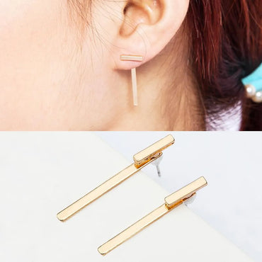 Simple T-Shaped Metal Stud Earrings Nhdp154446