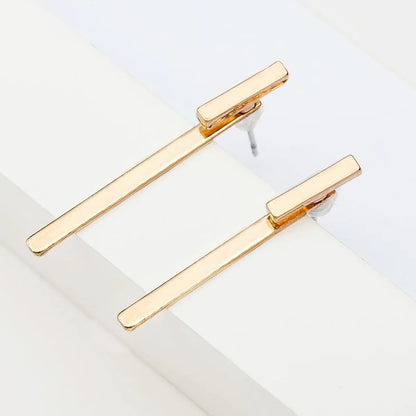 Simple T-Shaped Metal Stud Earrings Nhdp154446