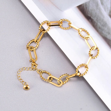 Heart 304 Stainless Steel Titanium Steel 18K Gold Plated No Inlaid Anklet In Bulk