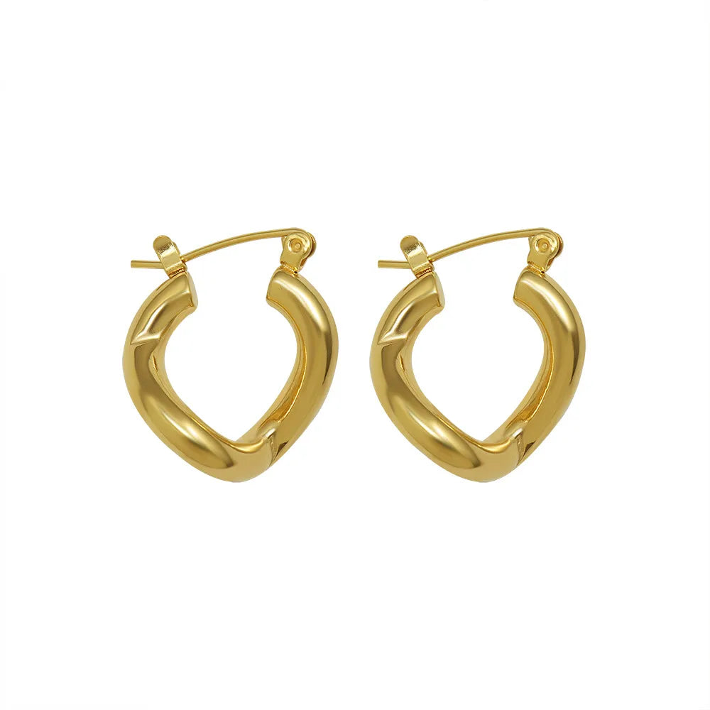 Simple Titanium Steel 18k Gold Heterosexual Irregular Earrings Wholesale