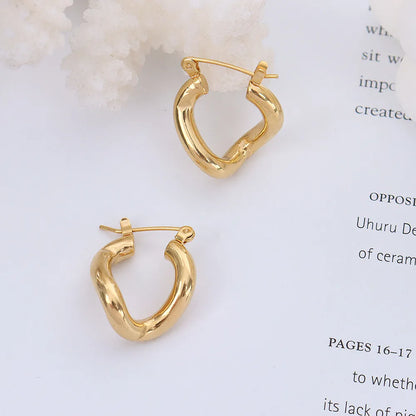 Simple Titanium Steel 18k Gold Heterosexual Irregular Earrings Wholesale