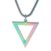 Simple Titanium Steel Black Triangle Necklace