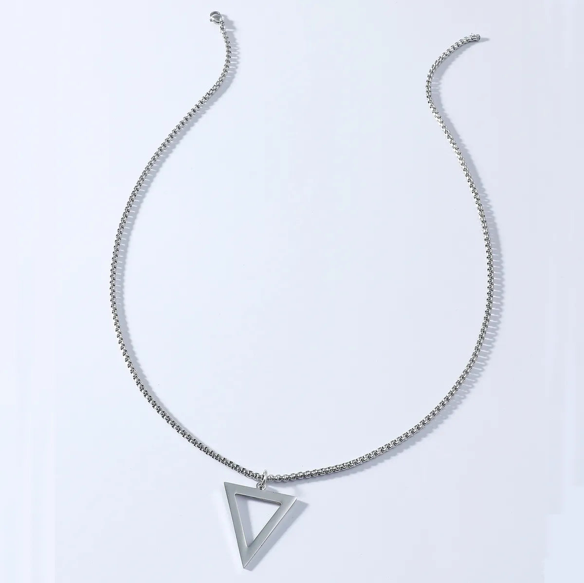 Simple Titanium Steel Black Triangle Necklace