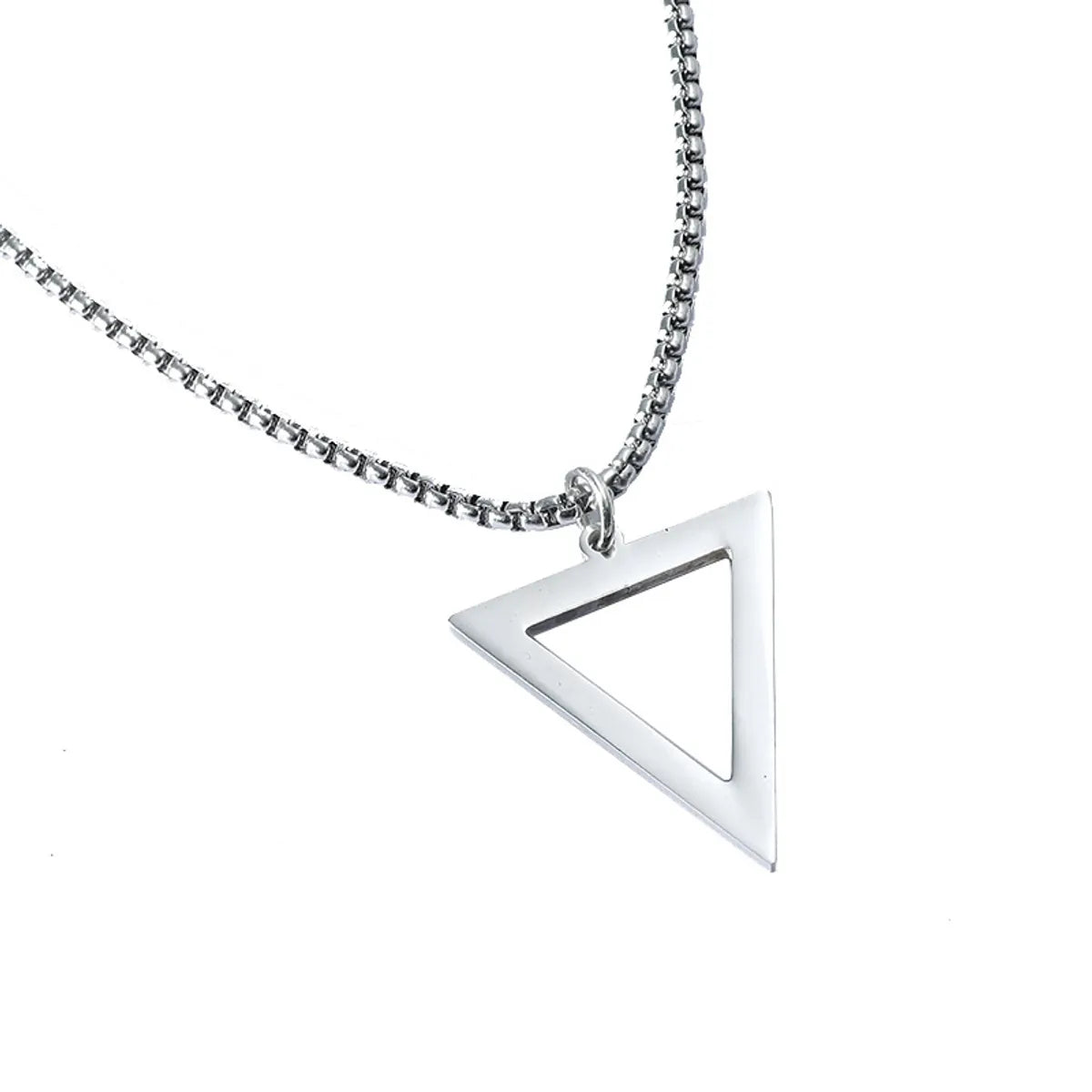 Simple Titanium Steel Black Triangle Necklace