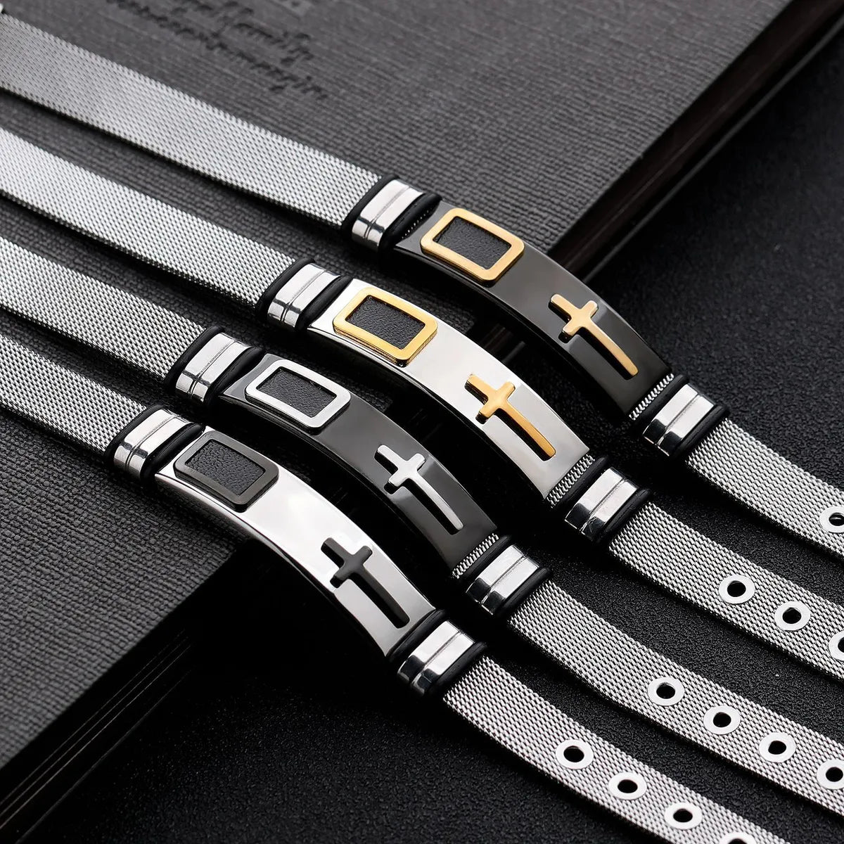 Fashion Geometric Titanium Steel No Inlaid Men'S