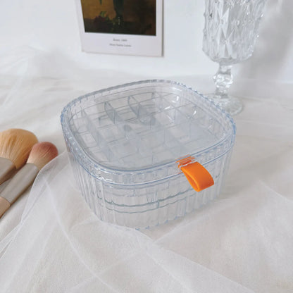 Simple Transparent Dustproof Anti-Oxidation Multi-Grid Jewelry Storage Box