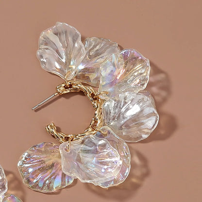 Simple Transparent Petal Flower Stud Earring