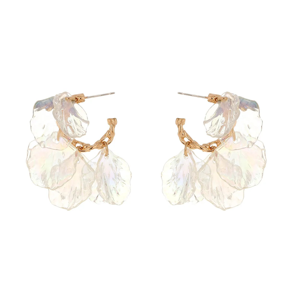 Simple Transparent Petal Flower Stud Earring